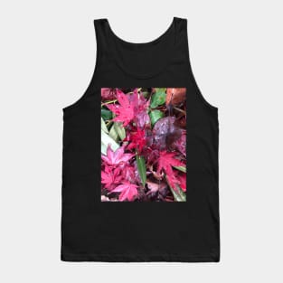 The Forest Floor of Red and Green Holiday Leaves Tank Top